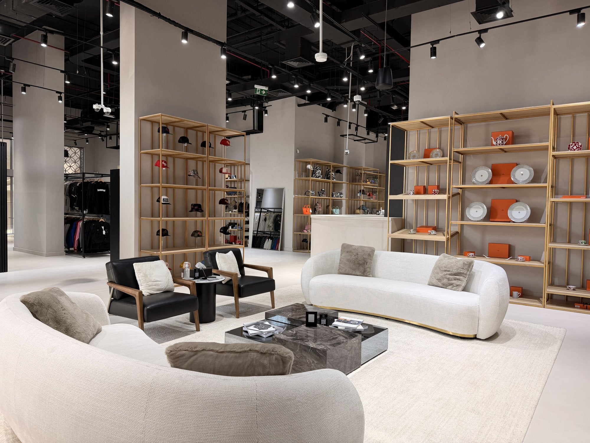 The lounge at The District Point boutique in Dubai